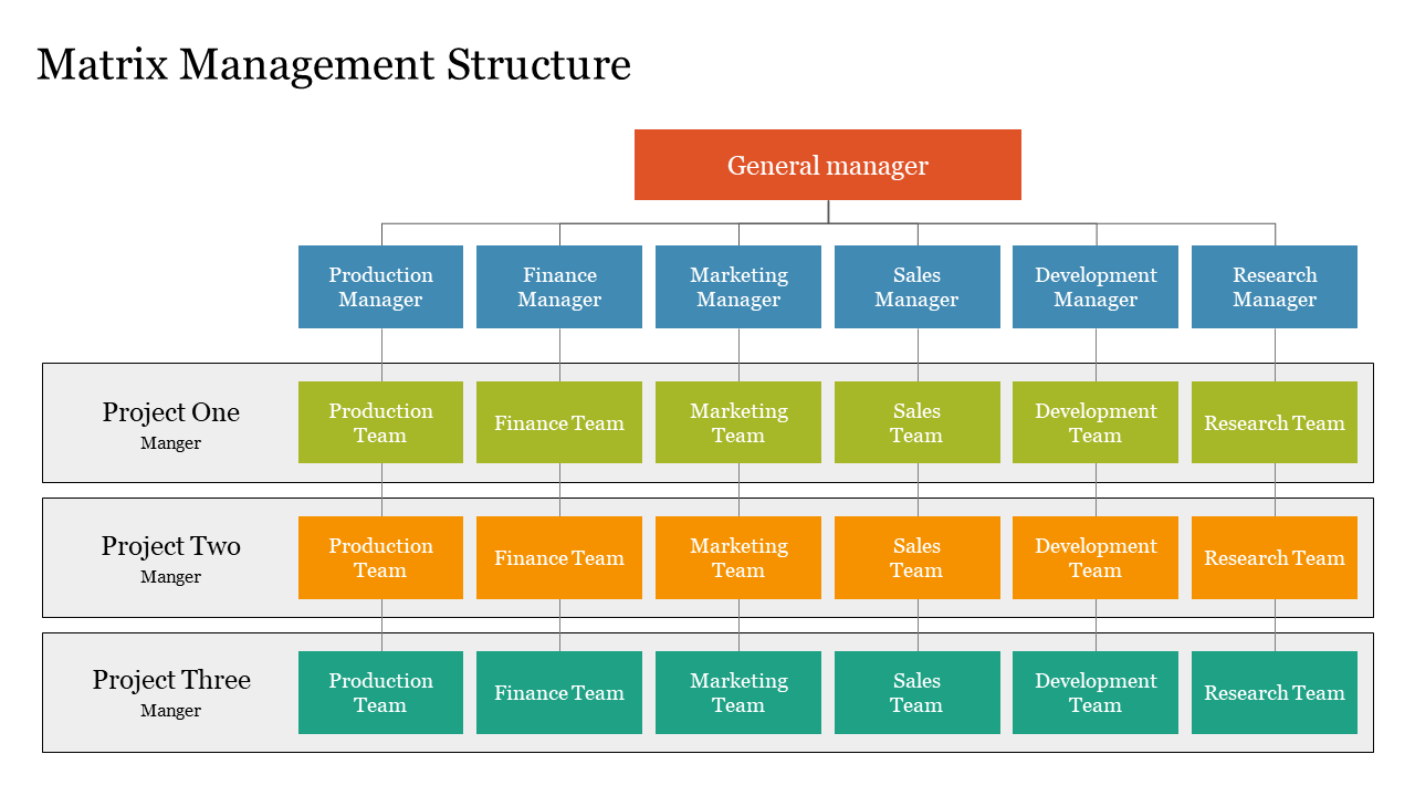 Free - Matrix Management Structure PowerPoint Template
